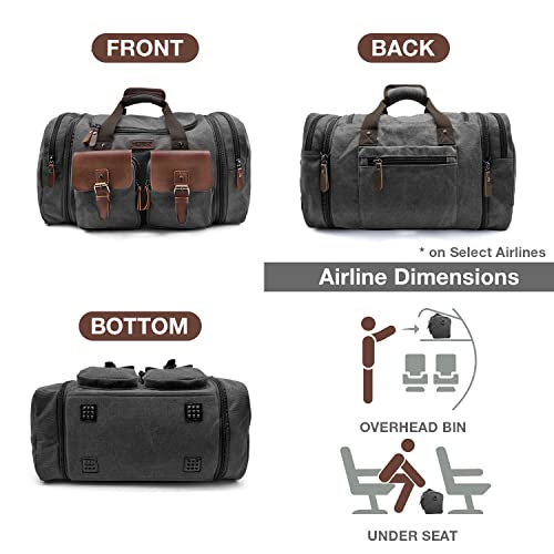 Canvas Duffle Bag (Black / Large-50L Duffle Bag)