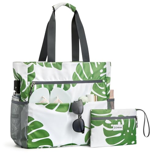 Beach Bag Waterproof Sandproof Large Capacity Foldable for Women (Leaf / 35L)