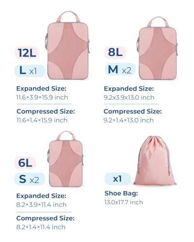Compression Packing Cubes (Baby Pink)