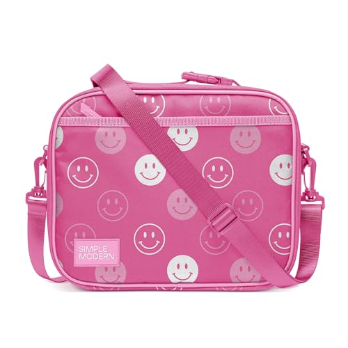 Insulated Lunch Box for Women (Polyester / Pattern: Pink Happy Faces)