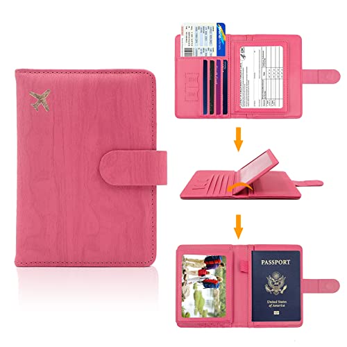 Rfid Passport Holder for Travel women (Pink1)