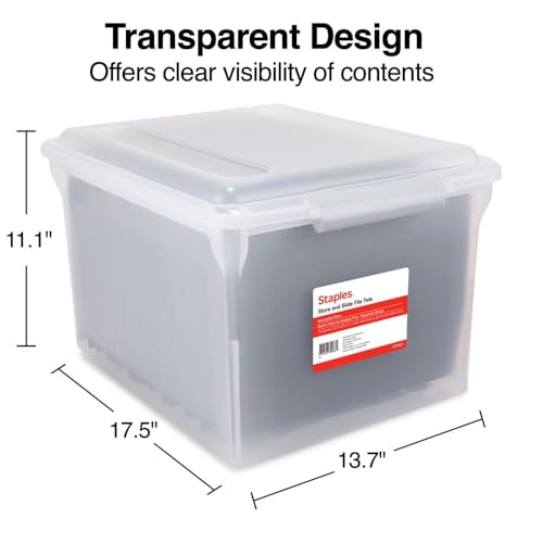 Store & Slide Plastic File Box (Clear)