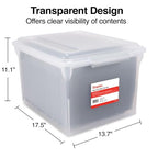 Store & Slide Plastic File Box (Clear)