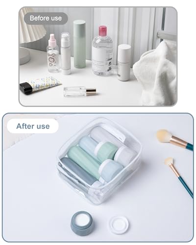 Travel Bottles for Toiletries 8 Pack (3 Ounce bottle 1 Ounce jar / Morning Mist)