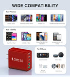 2Pack USB C Fast Charger Block (Red)