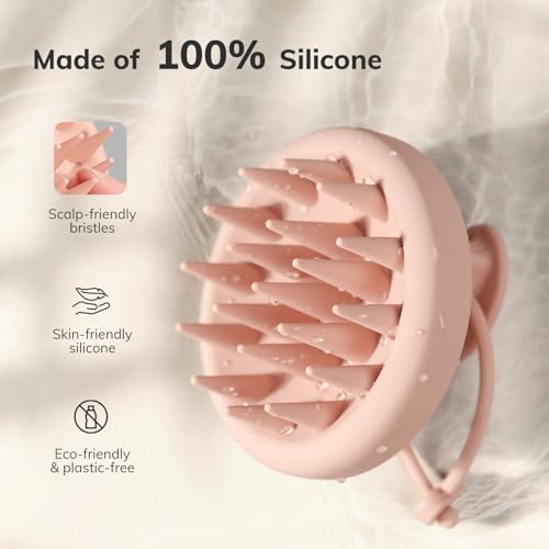 Silicone Scalp Massager Shampoo Brush (Pink)