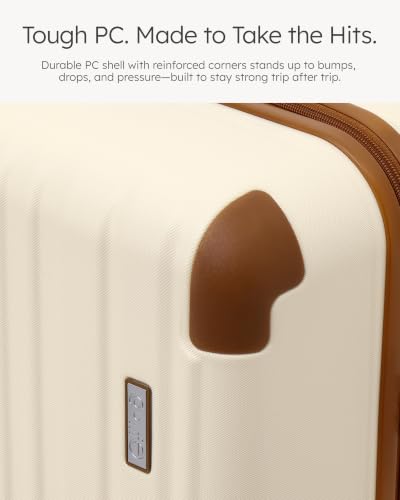 Luggage Lightweight and Durable Hardshell (Caramel Ivory2.0 / L(28in))