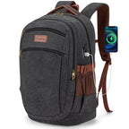Vintage Canvas Laptop Backpack for Men and Women (Black)