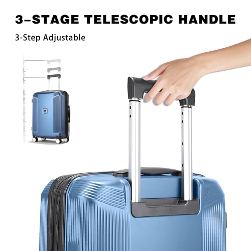 2 Piece Hardshell Suitcases Set 20 (Blue / 2-Piece Set (20/28))