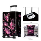 Luggage Cover Washable Suitcase Protector Anti (Pink Butterflies / L(fits 28-30Inch suitcase))