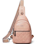 Sling Bag For Women Fanny Pack Crossbody Travel Shoulder Belt Bags Tote Backpack Purse Faux Leather Light Pink (Light Pink)