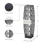 2 Piece Solar Outdoor Floor Lamp Solar Powered Wicker Lantern Outdoor Weather (2 PCS Large / Cindy)