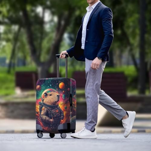 Cute Capybara Suitcase Cover Fit 18 (S(for 18-21 inch luggage) / Planet Capybara)