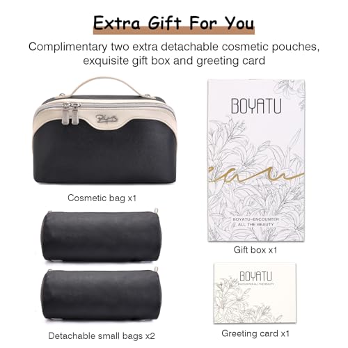 Travel Makeup Bag Organizer Cosmetic Bag (02-C-Black)