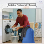 LFH Home Large Premium 1pack Cotton Rich Canvas Laundry Bag with Drawstring and Handles Heavy Duty (18”x26” / Sky Blue)