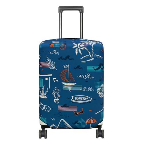 Travel Luggage Cover Suitcase Protector Fits 23 (Hawaii Beach / M)
