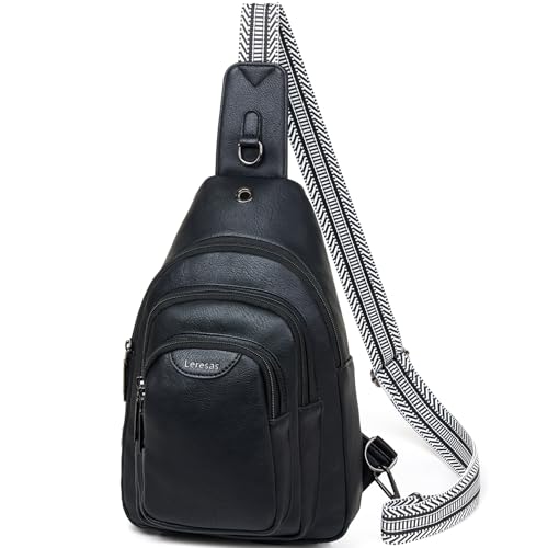 10L Crossbody Sling Bag for Women Men Anti Theft Cross Body Fanny Pack Belt Bag Purse Gifts for Women Faux Leather (10L / 10l-black)