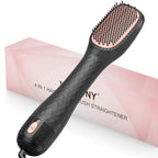 Hair Dryer Brush Blow Dryer Brush Straightener (Black)
