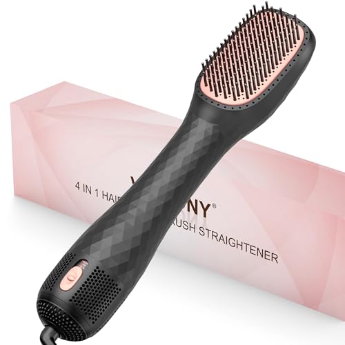 Hair Dryer Brush Blow Dryer Brush Straightener (Black)