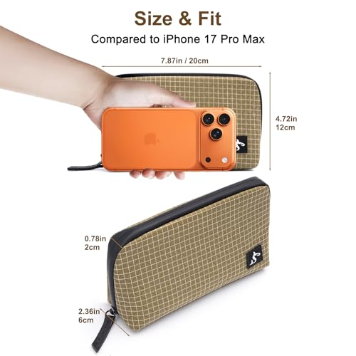 Small Electronics Organizer Travel Case (Brown Plaid / Small)