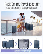 3 Piece Luggage Sets with Spinner Wheels Hardshell TSA Lock (Royal Blue / 3-Piece Set - 20"/24"/28")