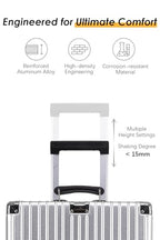28 Inch All Aluminum Checked in Luggage with Leather Handle (Black / Checked in 26inch)