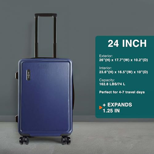 3 Piece Luggage Sets (3 Piece Set (20"/24") / Navy)