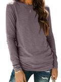 Long Sleeve Shirts for Women Casual Crewneck Tops Basic Tees (Small / 01rosetaupe)