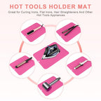 Oversize Silicone Heat Resistant Mat for Hair Tools (Hotpink)