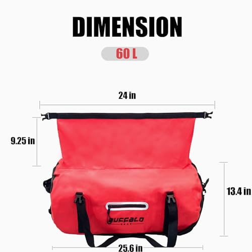 80L Waterproof Duffle Travel Duffel Bag (Red / 80L)