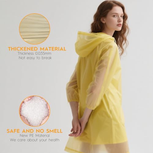 6 20 & 50 Pack Disposable Rain Ponchos for Adults (Orange / 50 Pack)