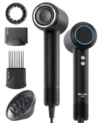Hair Dryer with Comb & Diffuser Attachment for Curly Hair (Black-comb)