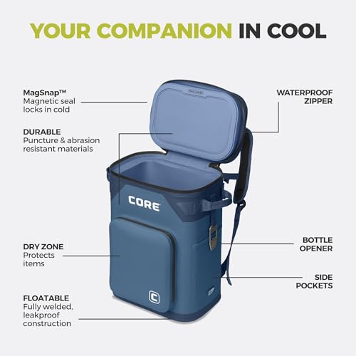 Magnetic Leak Proof 24 Can Soft Cooler with Waterproof Zipper (Navy / 24 Can)