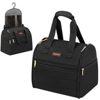 Wig Storage Bag Holds 3 Wigs Hair Tools Travel Bag Full (Black / 12.6*9.84*9.25inch)