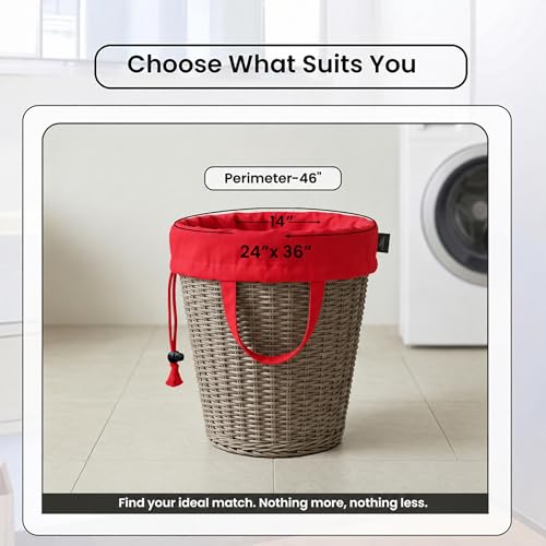 LFH Home Cotton Rich Large Premium Canvas Laundry Bag (24"x36" (Pack of 6) / Red)