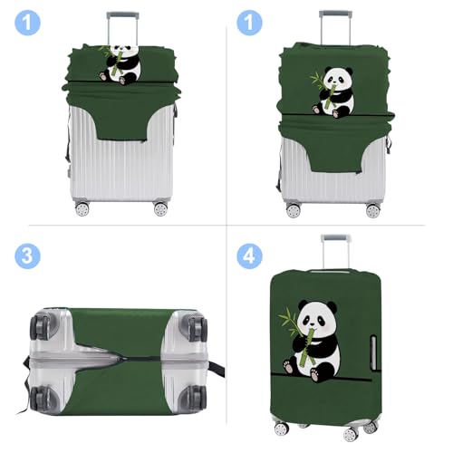 Luggage Cover Washable Suitcase Protector Anti (Panda bamboo / XL(fits 32-34Inch suitcase))
