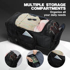 30" Large Rolling Duffle Bag with Wheels and Handle for Travel (30" Black)