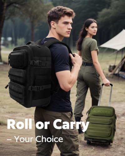 Rolling Tactical Laptop Backpack (Black)