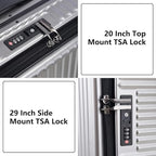2 pieces 20 29 Aluminum Frame Carry On and Checked Luggage Set (Dark Gray / 20/29 Inch with Side Opening)