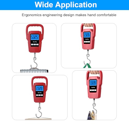 Digital Fish Scale Hanging Scale Fishing Scale (Red)
