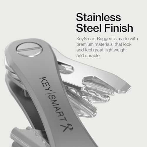 KeySmart Rugged Keychain Multitool Key Holder (Titanium / 2 Pack)