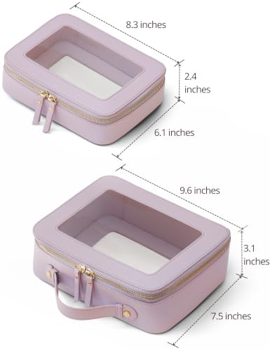 Clear Toiletry Bag 2 Pack (Purple / Dual Elegance)