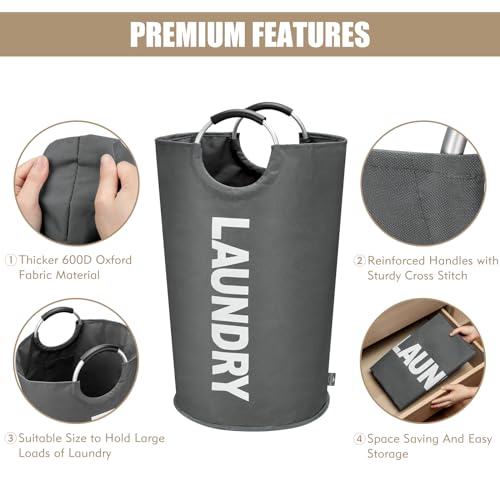 90L Large Laundry Basket Bag (Dark Grey / 90L)