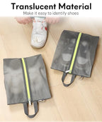 2 Pack Shoe Bags for Travel (Grey / Medium)
