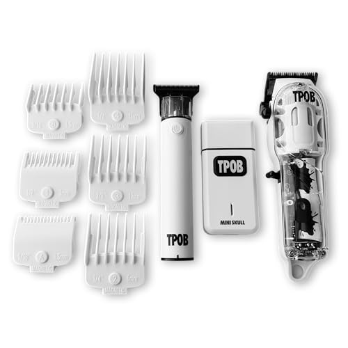 Slime 2 Barber Hair Clippers Trimmer Shaver Set for Men with Matte case and X Fade Blade (Matte White)