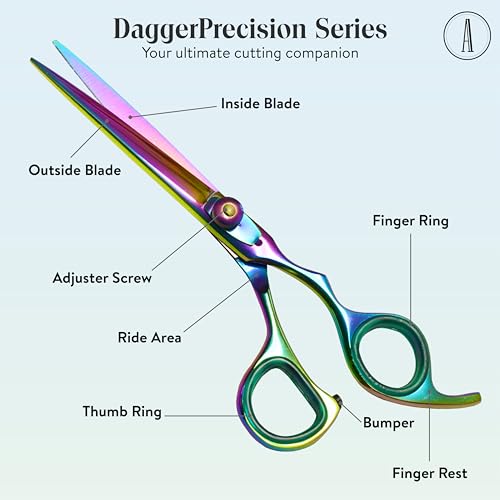 Professional Hair Cutting And Thinning Scissors (Multicolored / DaggerPrecision Series)