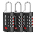 TSA Approved Cable Luggage Locks (Black 4 Digit 3 Pack)