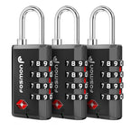 TSA Approved Cable Luggage Locks (Black 4 Digit 3 Pack)