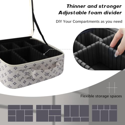 Makeup Bag with Led Mirror (White-1 / with LED mirror)