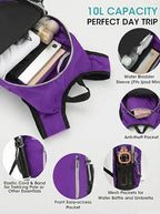Foldable Small Hiking Backpack with 3 Strap Pockets (Purple)